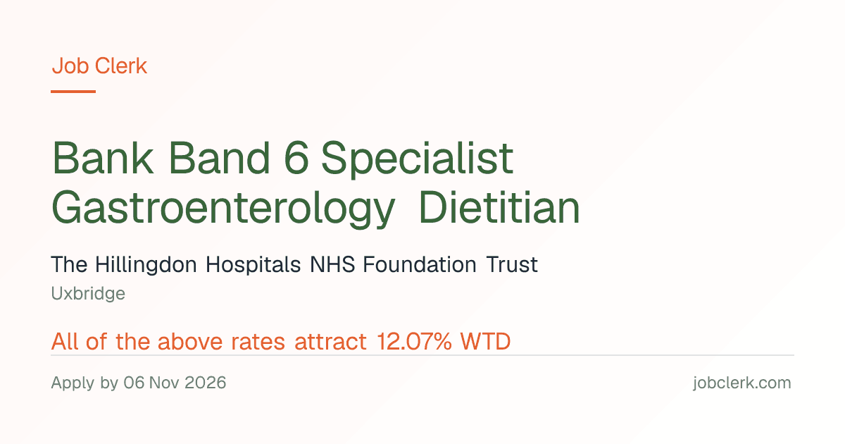 Bank Band 6 Specialist… — Mental Health Unit NHS Job — part time