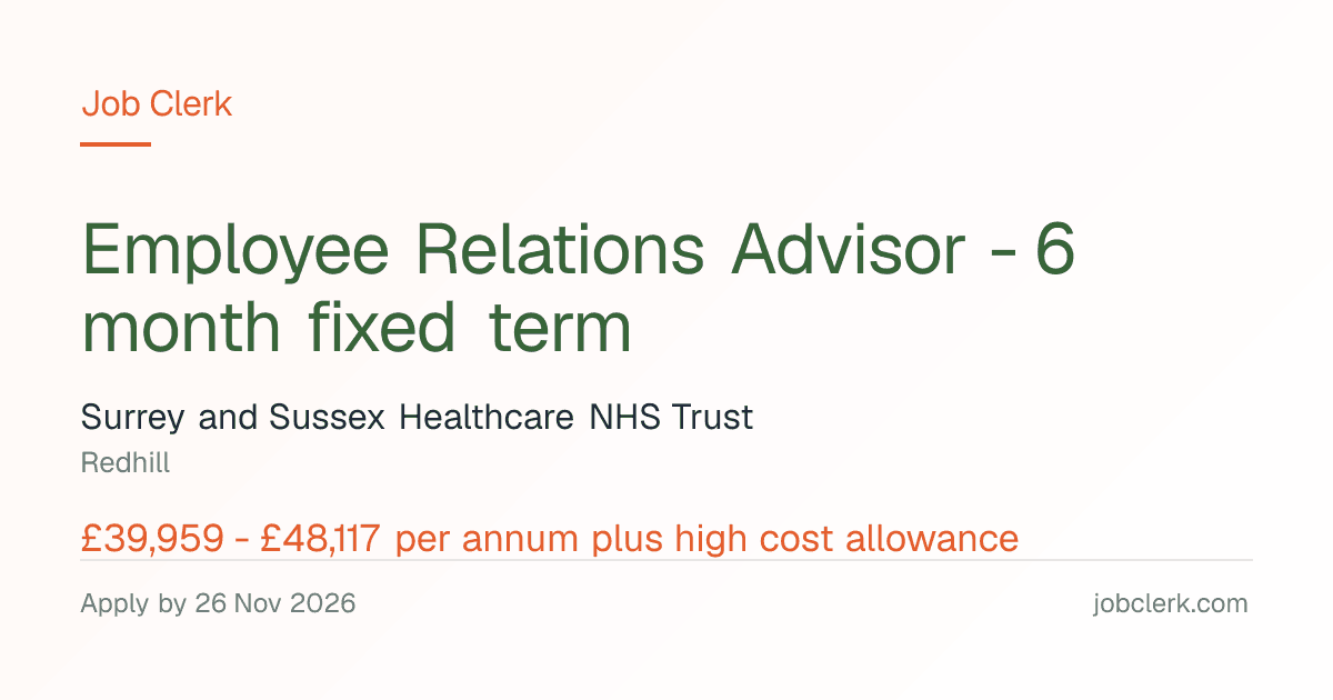 Employee Relations Advisor… — People and Culture team NHS Job — 37.5h
