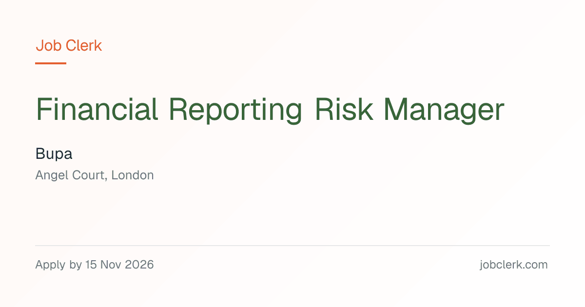 Financial Reporting Risk… — Financial & Insurance Risk team NHS Job