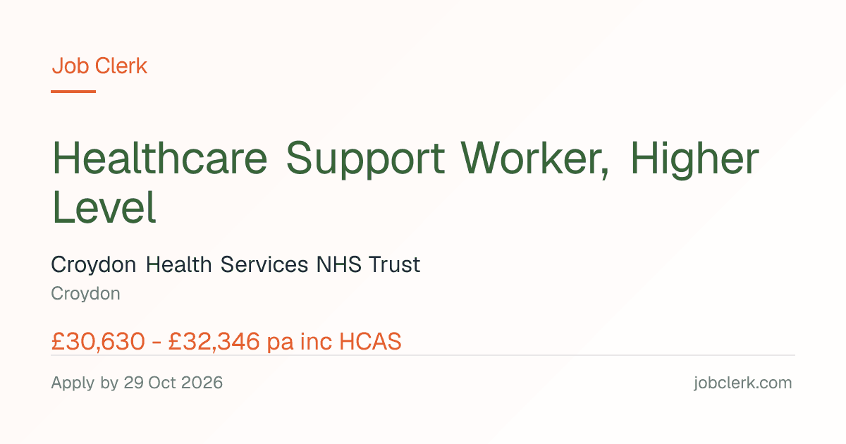 Healthcare Support Worker,… — Operating Theatres NHS Job — 37.5h