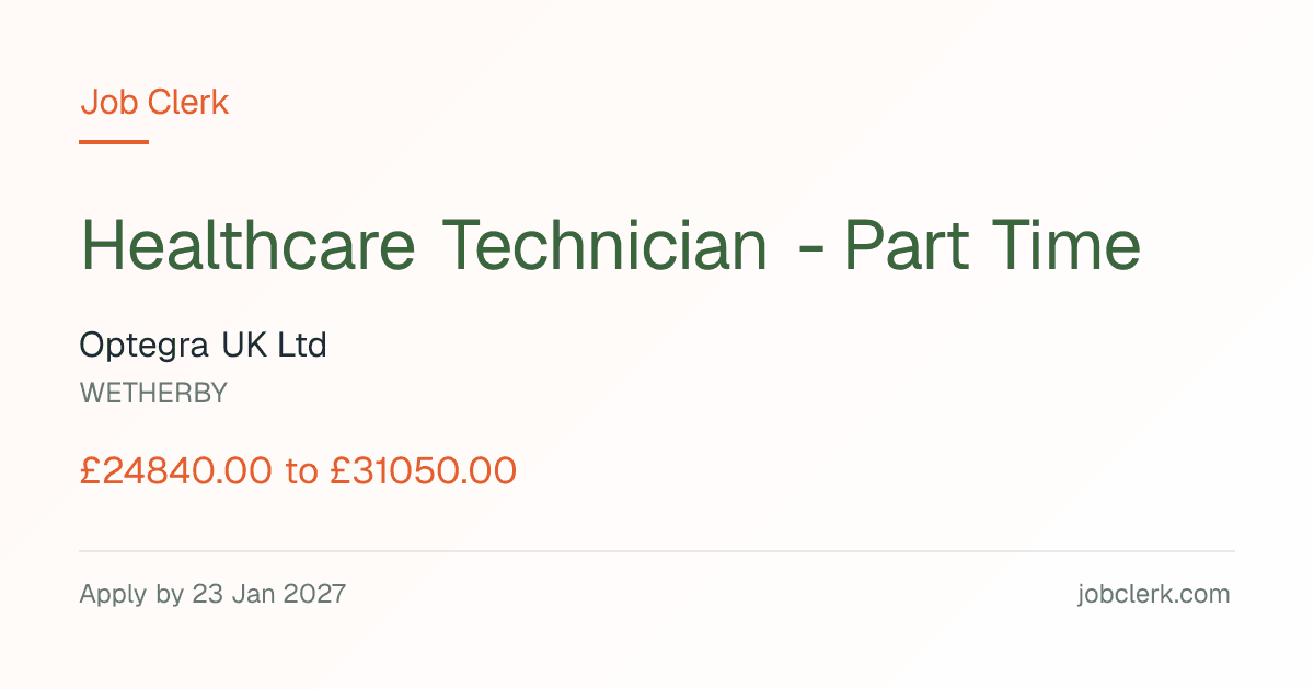 Healthcare Technician - Part… — Hounslow Hospital NHS Job — part time
