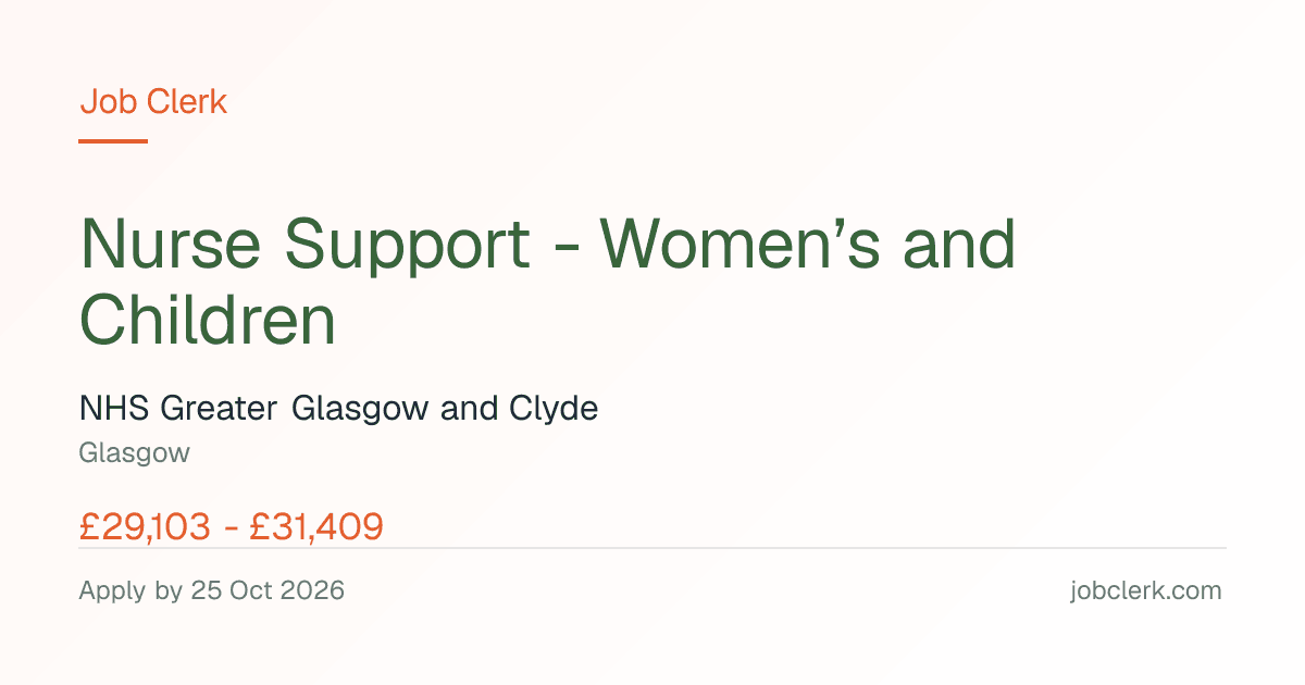 Nurse Support - Women’s and… — Ward 2C Acute Receiving Unit NHS Job