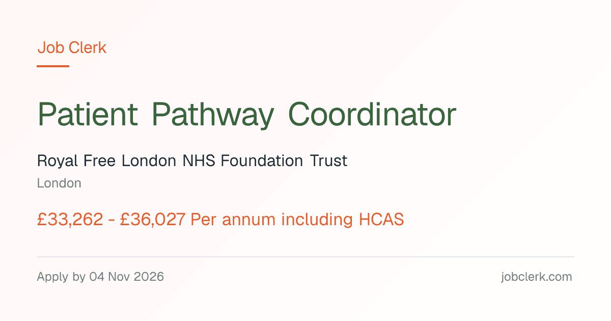 Patient Pathway Coordinator — London NHS Job — Centralised team, 37.5h