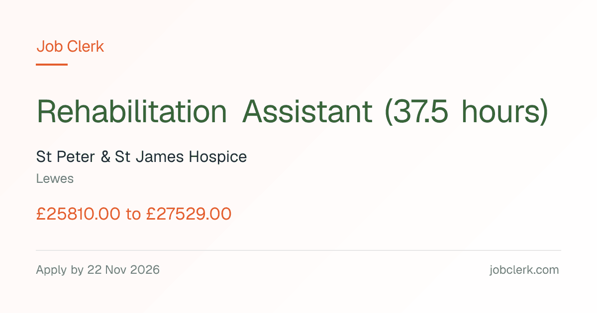 Rehabilitation Assistant… — Living Well Centre NHS Job — permanent